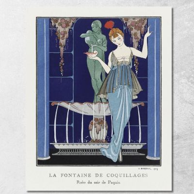 L'Abito Da Sera Shell Fountain Di Paquin George Barbier gbb79 quadro stampa su tela