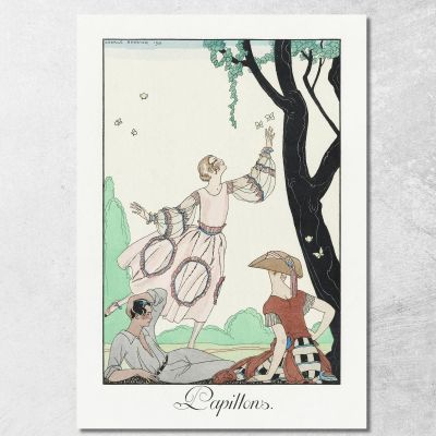 Farfalle George Barbier gbb140 quadro stampa su tela