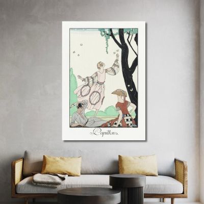 Papillons George Barbier, gbb140 tableau impression sur toile