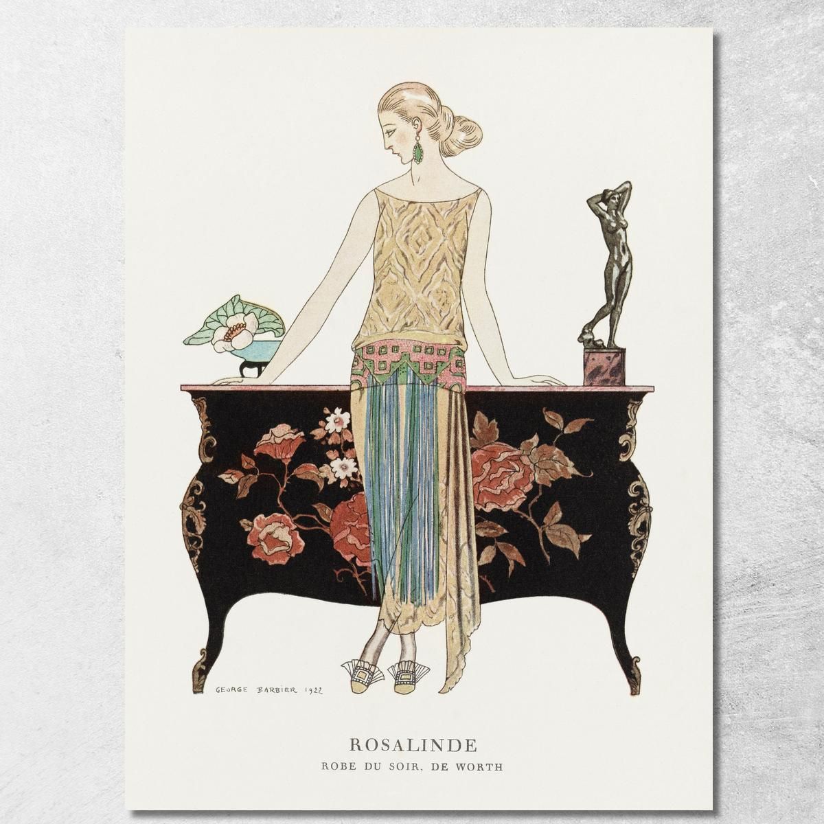 Rosalinde Evening Dress George Barbier canvas print Rosalinde Evening Dress George Barbier canvas print