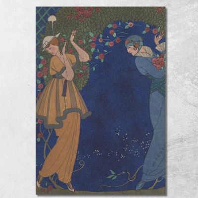 Rose Nella Notte George Barbier gbb150 quadro stampa su tela