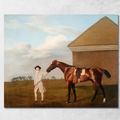 Firetail Con Il Suo Allenatore Presso La Rubbing-Down House A Newmarket Heath George Stubbs gst14 quadro stampa su tela