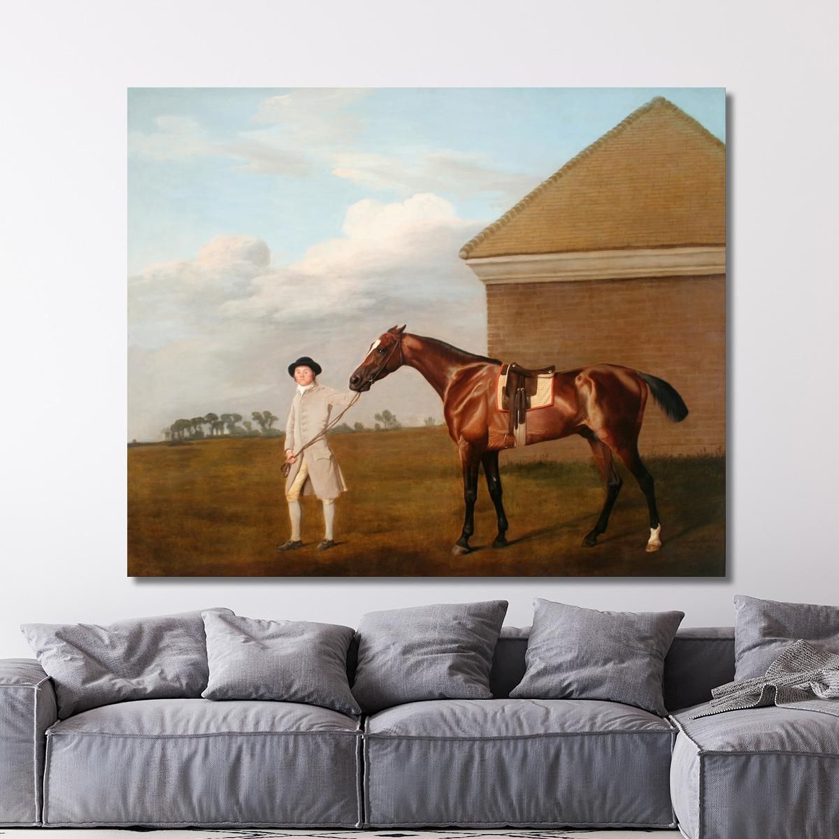 Firetail Con Il Suo Allenatore Presso La Rubbing-Down House A Newmarket Heath George Stubbs gst14 quadro stampa su tela