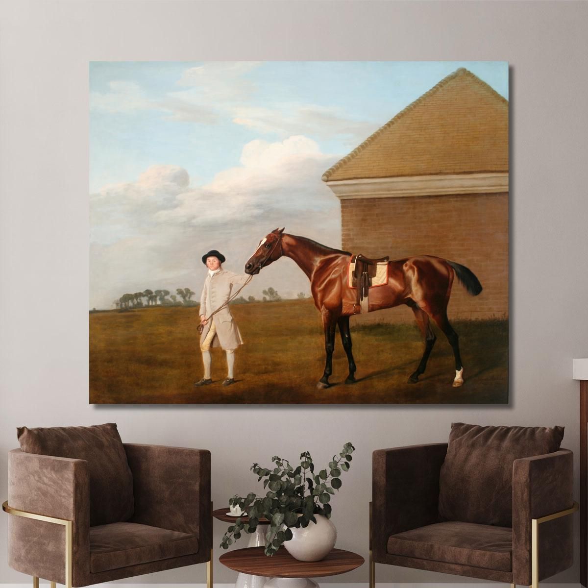 Firetail Con Il Suo Allenatore Presso La Rubbing-Down House A Newmarket Heath George Stubbs gst14 quadro stampa su tela