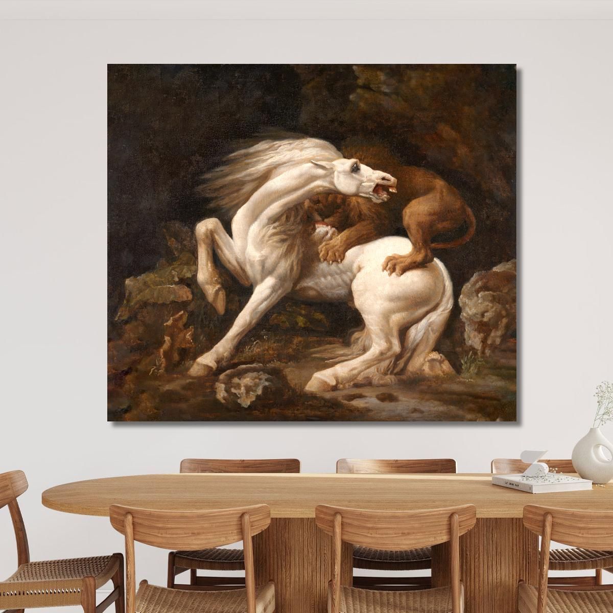 Cavallo Attaccato Da Un Leone George Stubbs gst19 quadro stampa su tela