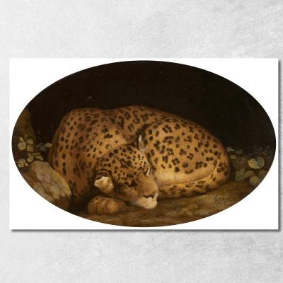 Leopardo Addormentato George Stubbs gst37 quadro stampa su tela