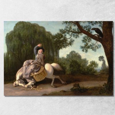 La Moglie Del Contadino E Il Corvo George Stubbs gst40 quadro stampa su tela