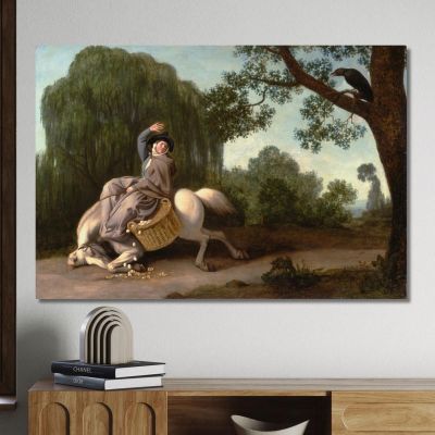 La Moglie Del Contadino E Il Corvo George Stubbs gst40 quadro stampa su tela