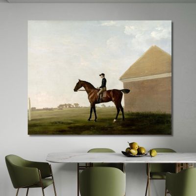 Turf Con Jockey A Newmarket George Stubbs gst46 quadro stampa su tela