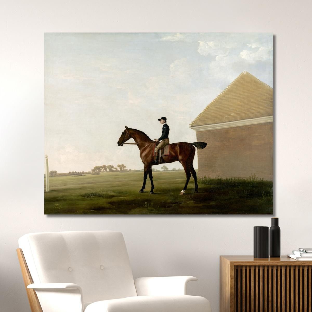 Turf Con Jockey A Newmarket George Stubbs gst46 quadro stampa su tela