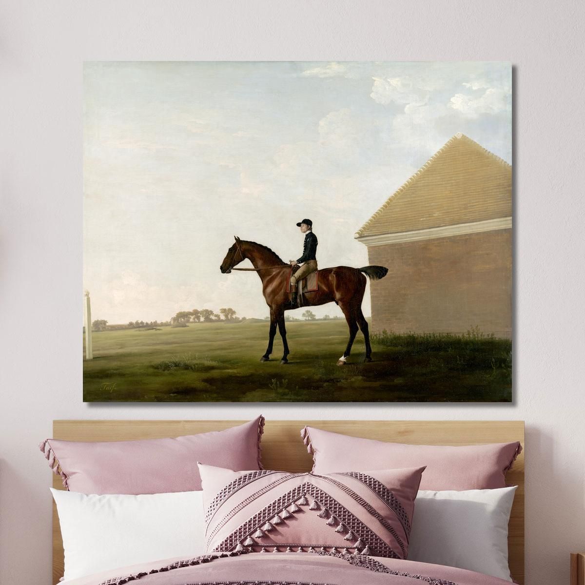 Turf Con Jockey A Newmarket George Stubbs gst46 quadro stampa su tela