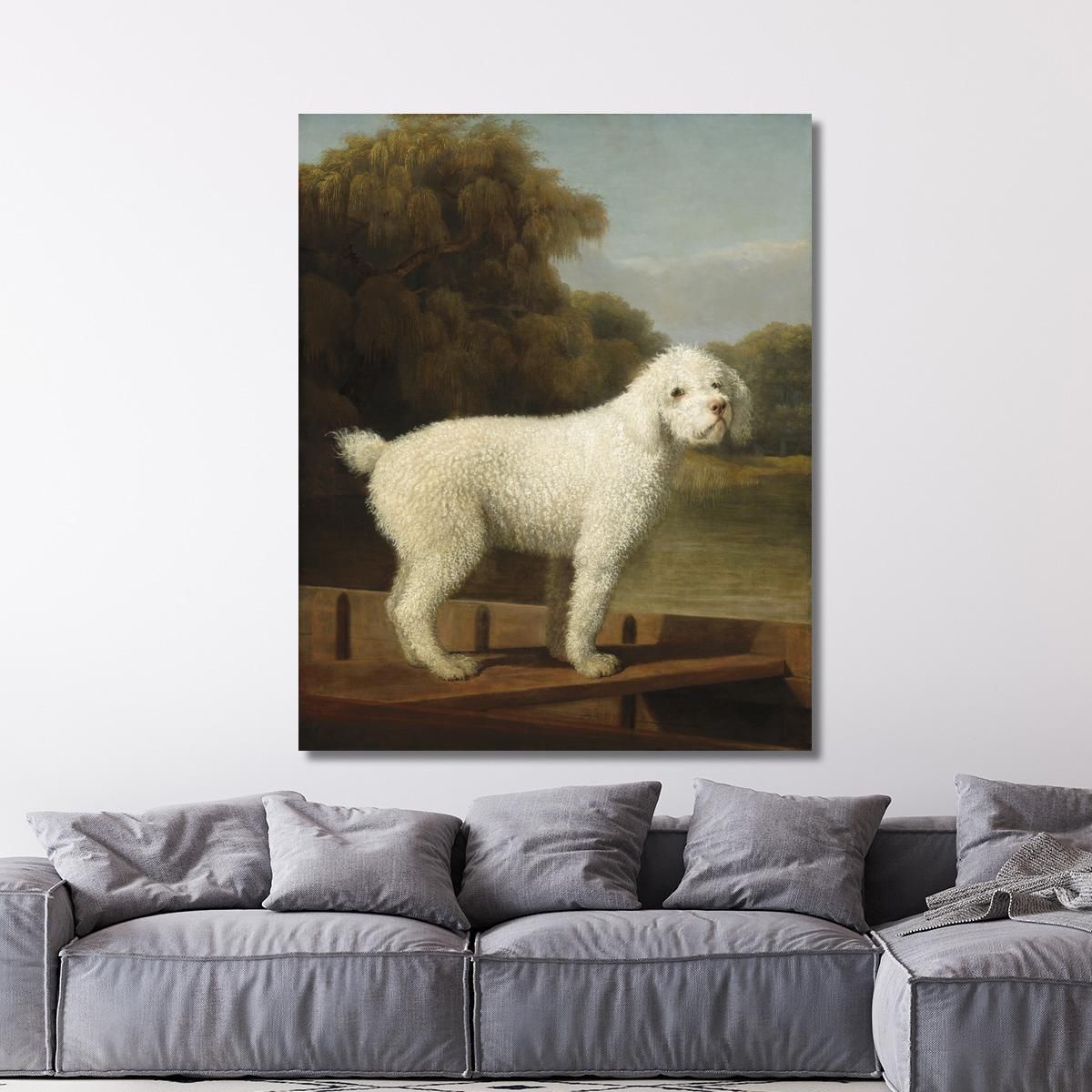 Barboncino Bianco In Un Barchino George Stubbs gst56 quadro stampa su tela