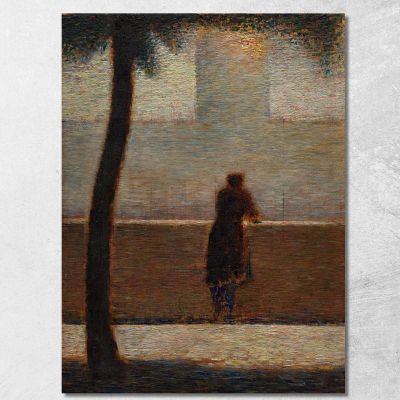 Un Uomo Appoggiato A Un Parapetto Georges Seurat gsr2 quadro stampa su tela
