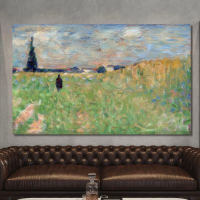 Sommerlandschaft Georges Seurat, gsr4 drucken auf leinwand