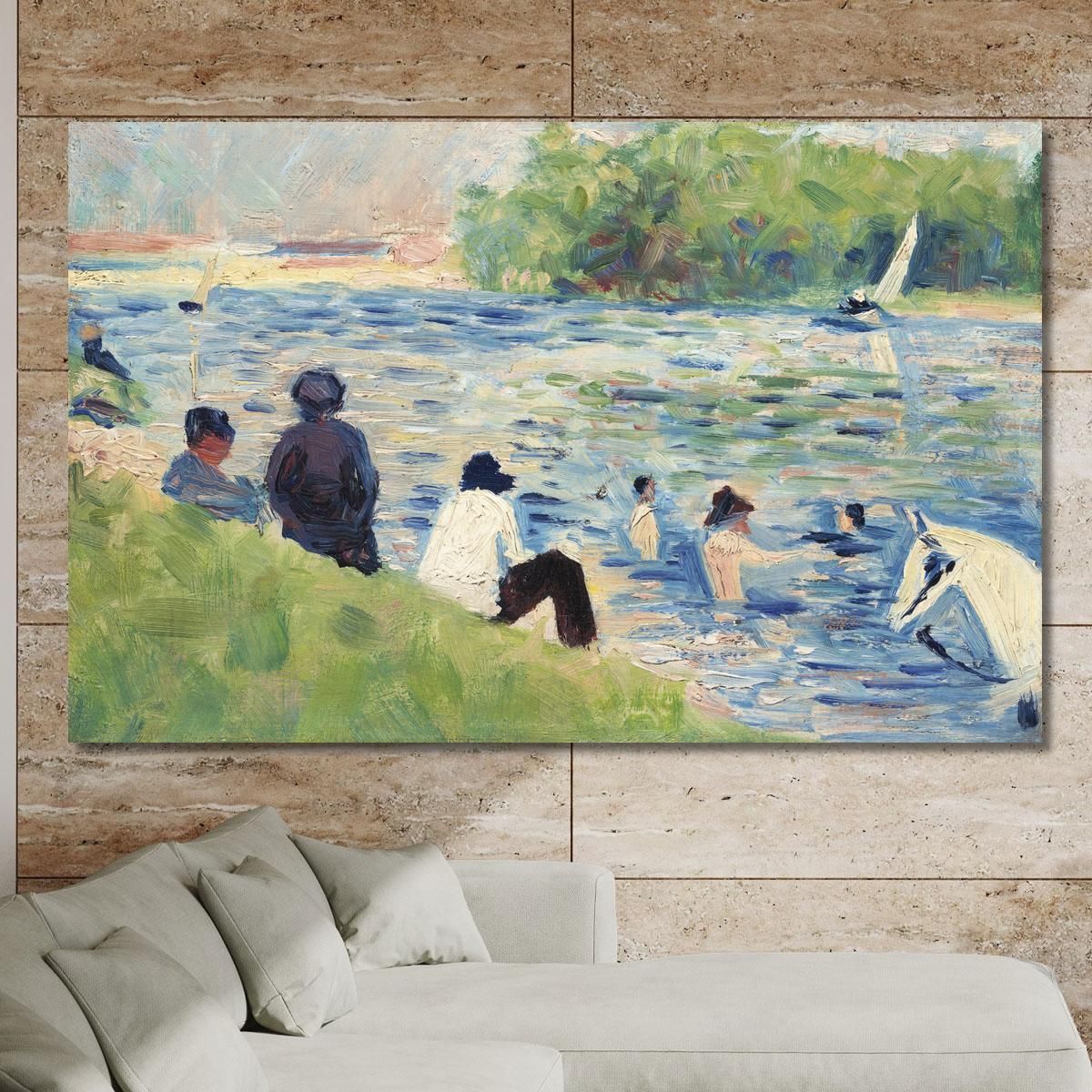 Bagnanti Studio Per Bagnanti Ad Asnières Georges Seurat gsr8 quadro stampa su tela