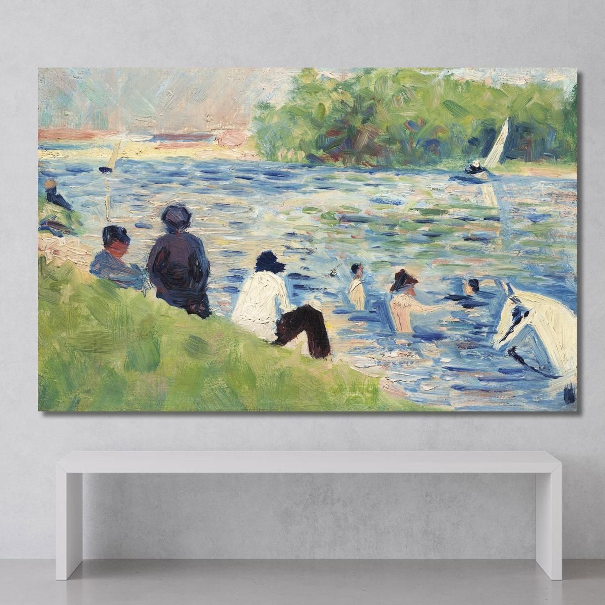 Bagnanti Studio Per Bagnanti Ad Asnières Georges Seurat gsr8 quadro stampa su tela