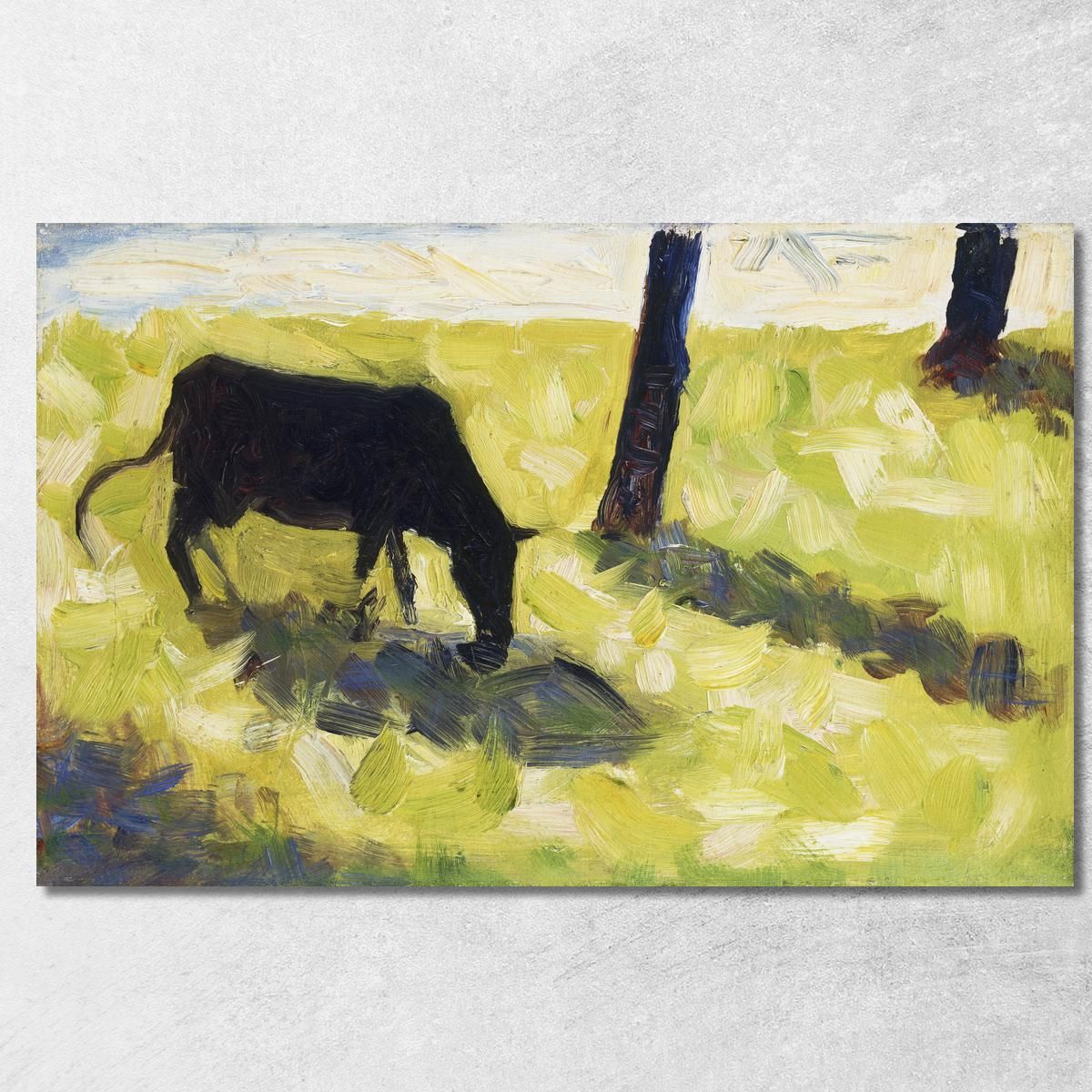 Mucca Nera In Un Prato Georges Seurat gsr9 quadro stampa su tela Mucca Nera In Un Prato Georges Seurat gsr9 quadro stampa su tela