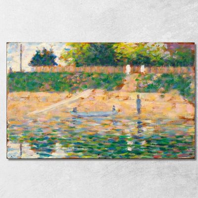 Barca Sulla Riva Del Fiume Georges Seurat gsr10 quadro stampa su tela