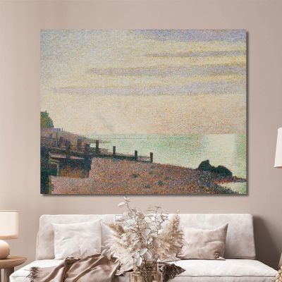 Noche Honfleur Georges Seurat, gsr15 cuadro en lienzo