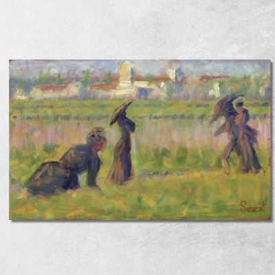 Figure In Un Paesaggio Georges Seurat gsr16 quadro stampa su tela