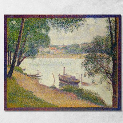 Tempo Grigio Grande Jatte Georges Seurat gsr29 quadro stampa su tela