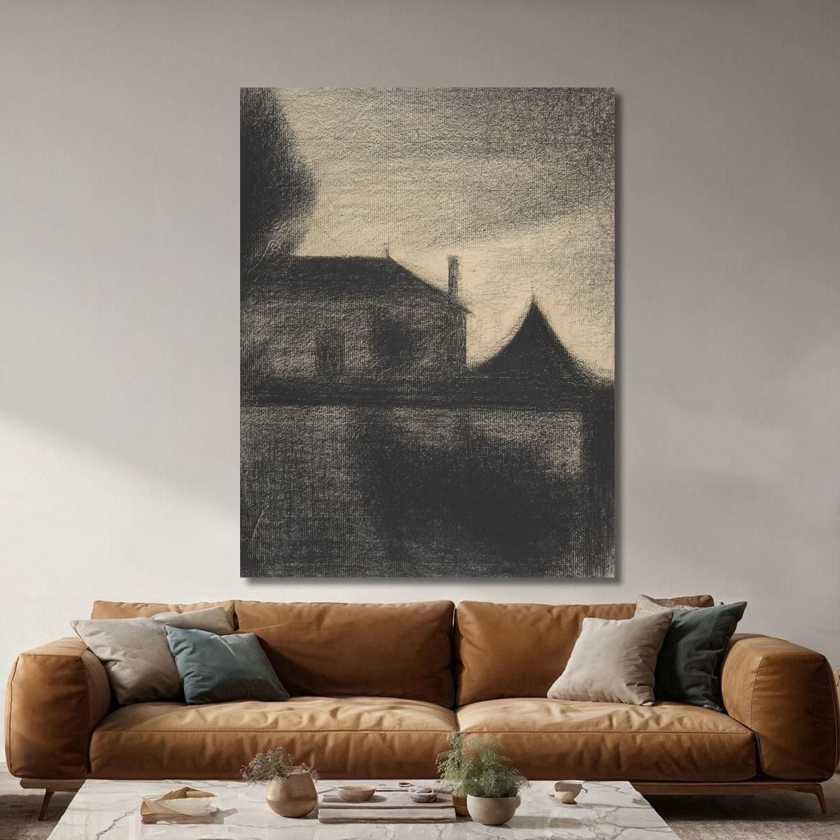 Casa Al Crepuscolo La Cité Georges Seurat gsr36 quadro stampa su tela