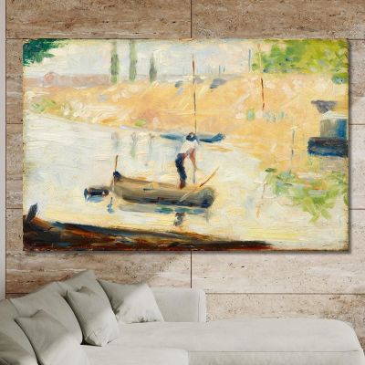 Uomo In Barca Georges Seurat, gsr45 quadro stampa su tela