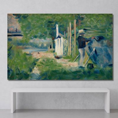 Mann Malt Ein Boot Georges Seurat, gsr46 drucken auf leinwand