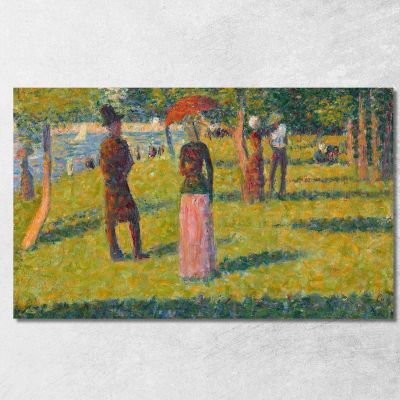 Paesaggio E Personaggi La Gonna Rosa Georges Seurat gsr51 quadro stampa su tela