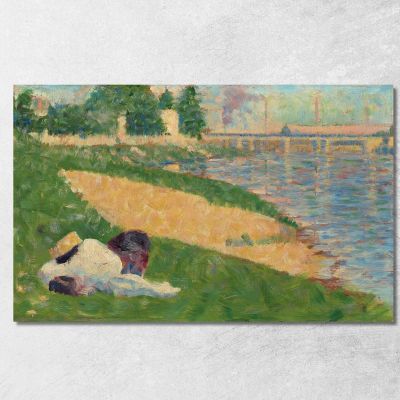 La Senna Con I Vestiti Sulla Riva Georges Seurat gsr80 quadro stampa su tela