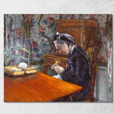 Mademoiselle Boissière Maglia Gustave Caillebotte gcl17 quadro stampa su tela