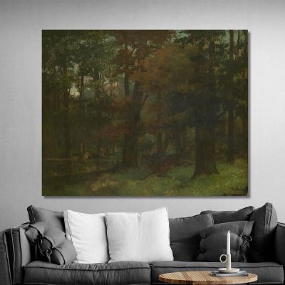 Dans La Foret Gustave Courbet, cg1 tableau impression sur toile