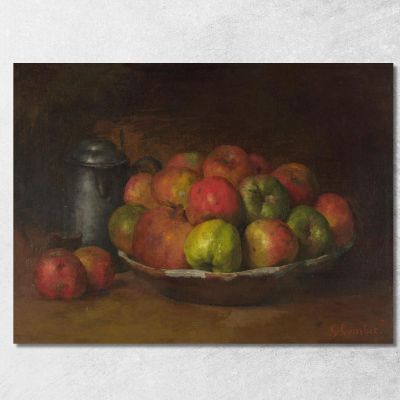 Natura Morta Con Mele E Melograno Gustave Courbet cg3 quadro stampa su tela