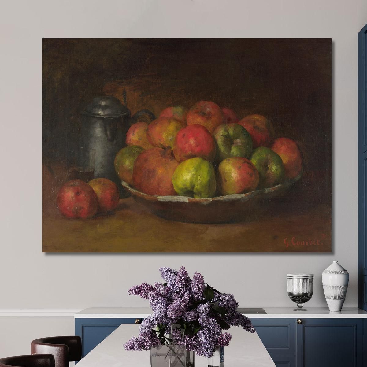 Natura Morta Con Mele E Melograno Gustave Courbet cg3 quadro stampa su tela