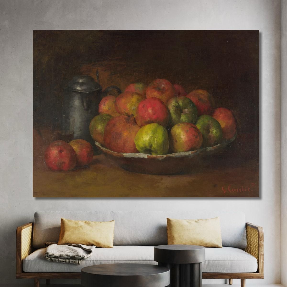 Natura Morta Con Mele E Melograno Gustave Courbet cg3 quadro stampa su tela