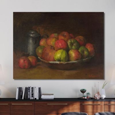 Natura Morta Con Mele E Melograno Gustave Courbet cg3 quadro stampa su tela