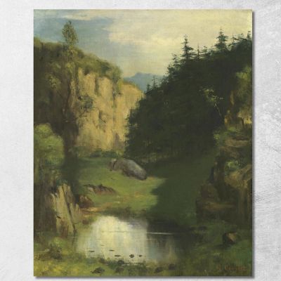 La Piscina Gustave Courbet cg11 quadro stampa su tela