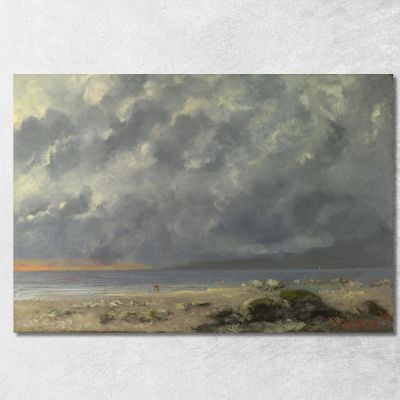 Scene Di Spiaggia Gustave Courbet cg12 quadro stampa su tela