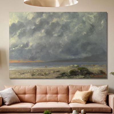 Strandszenen Gustave Courbet, cg12 drucken auf leinwand