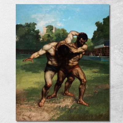 I Lottatori Gustave Courbet cg20 quadro stampa su tela