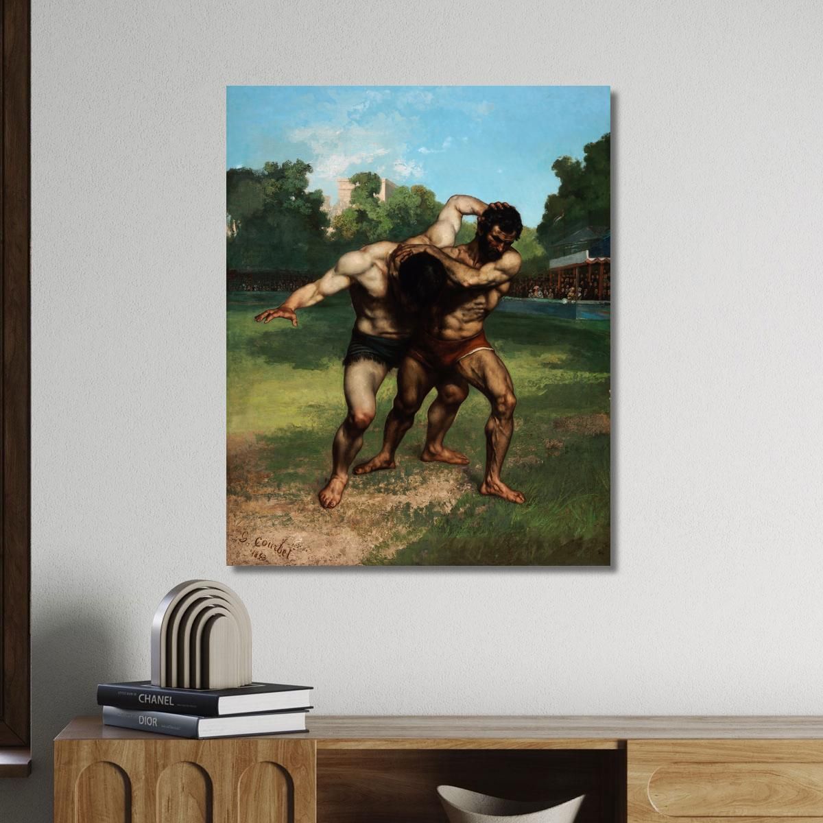 I Lottatori Gustave Courbet cg20 quadro stampa su tela