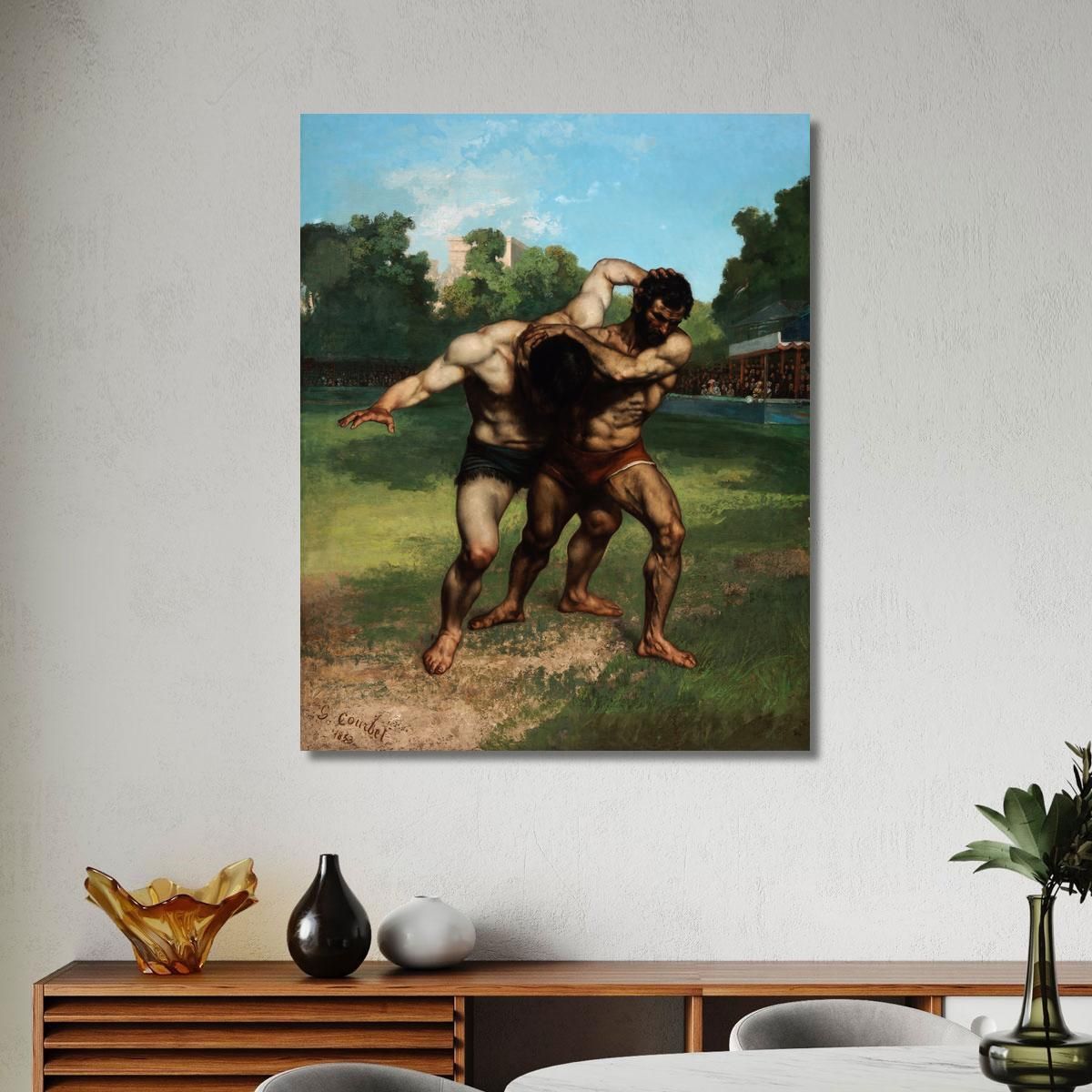 I Lottatori Gustave Courbet cg20 quadro stampa su tela
