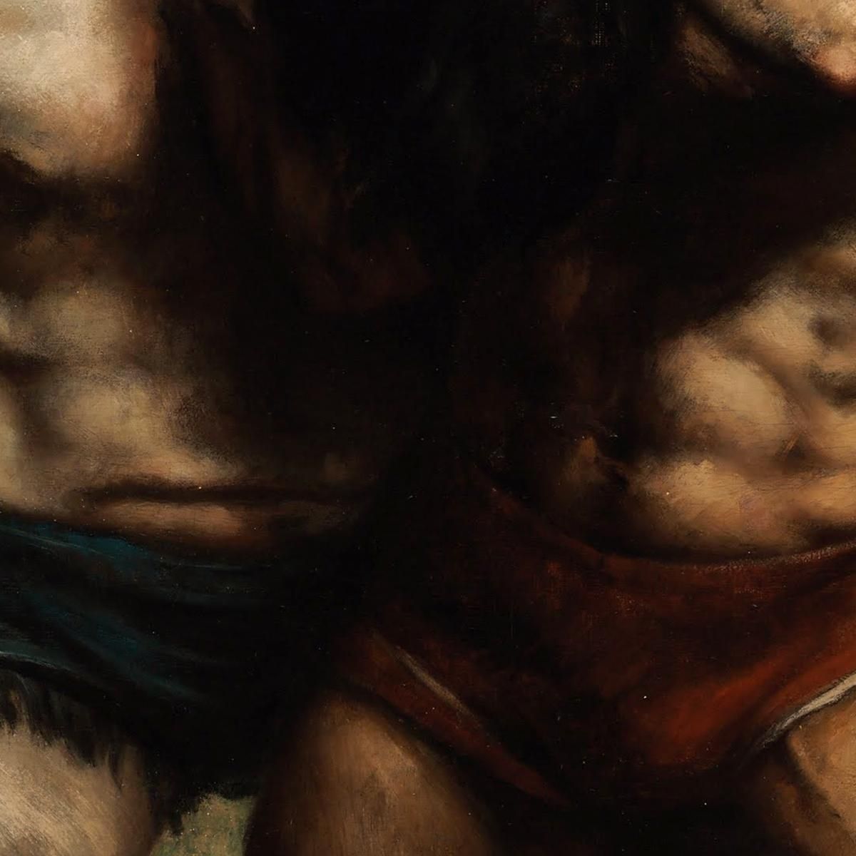 I Lottatori Gustave Courbet cg20 quadro stampa su tela