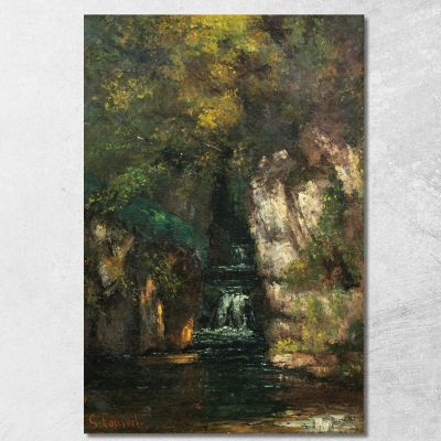 Una Cascata Vicino A Ornans Gustave Courbet cg30 quadro stampa su tela