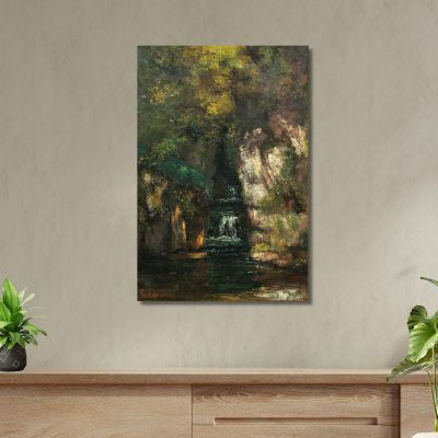 Una Cascata Vicino A Ornans Gustave Courbet cg30 quadro stampa su tela