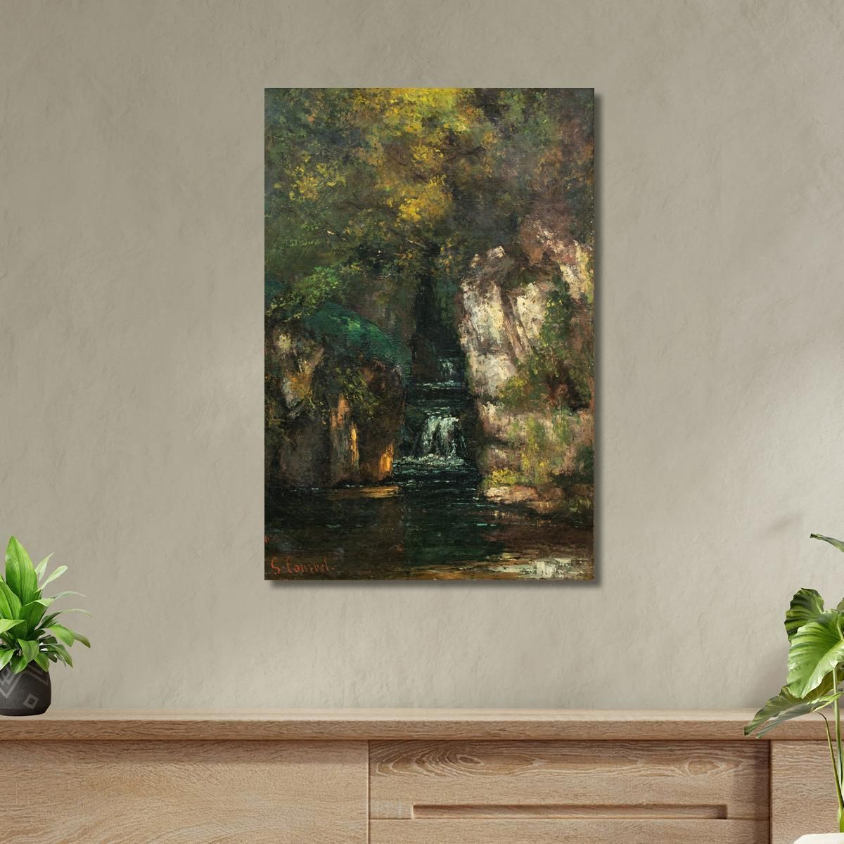 Una Cascata Vicino A Ornans Gustave Courbet cg30 quadro stampa su tela