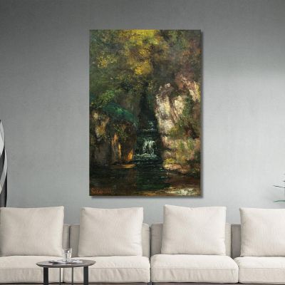 Una Cascata Vicino A Ornans Gustave Courbet cg30 quadro stampa su tela