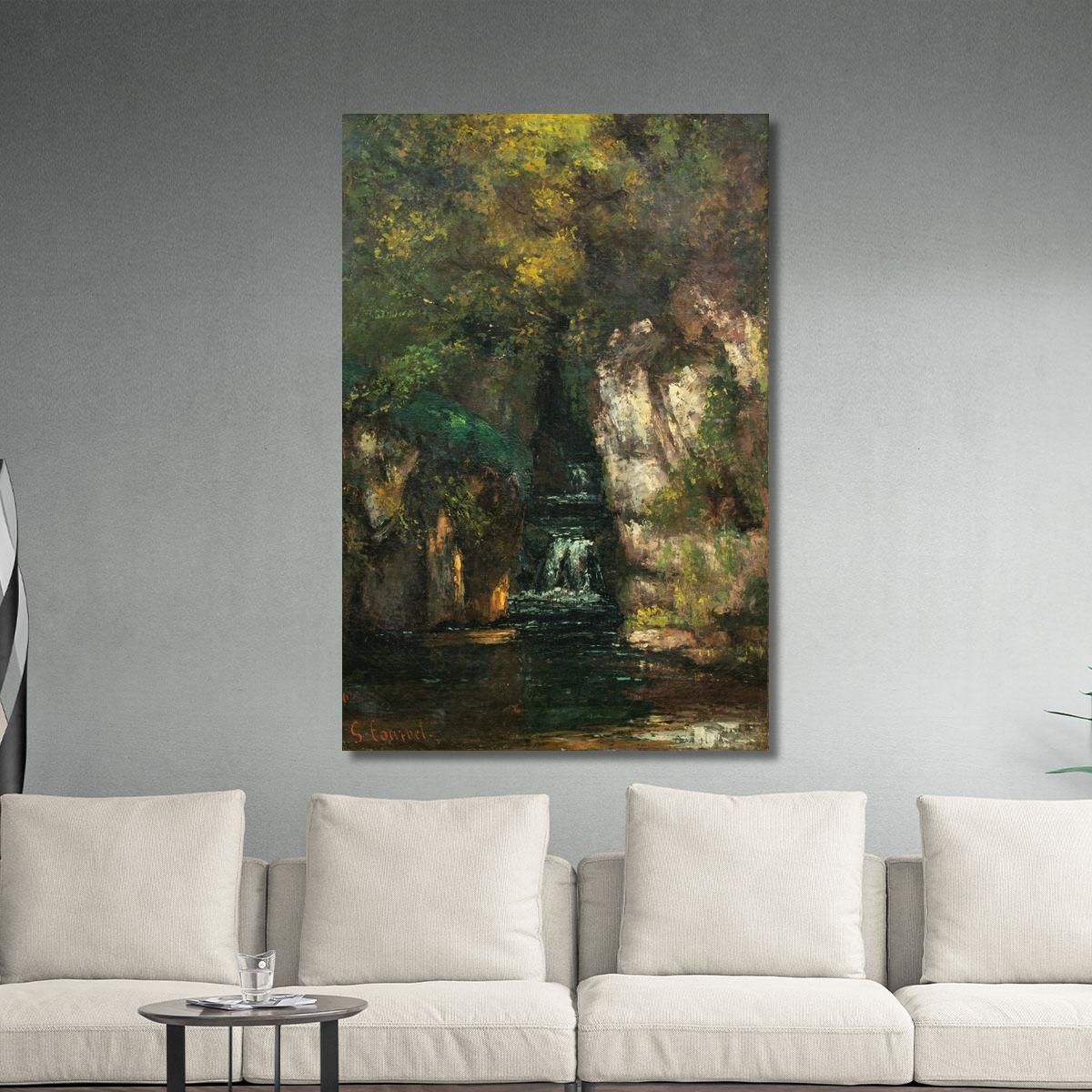 Una Cascata Vicino A Ornans Gustave Courbet cg30 quadro stampa su tela