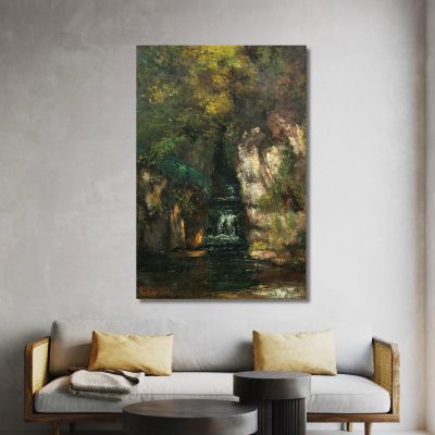 Una Cascata Vicino A Ornans Gustave Courbet cg30 quadro stampa su tela