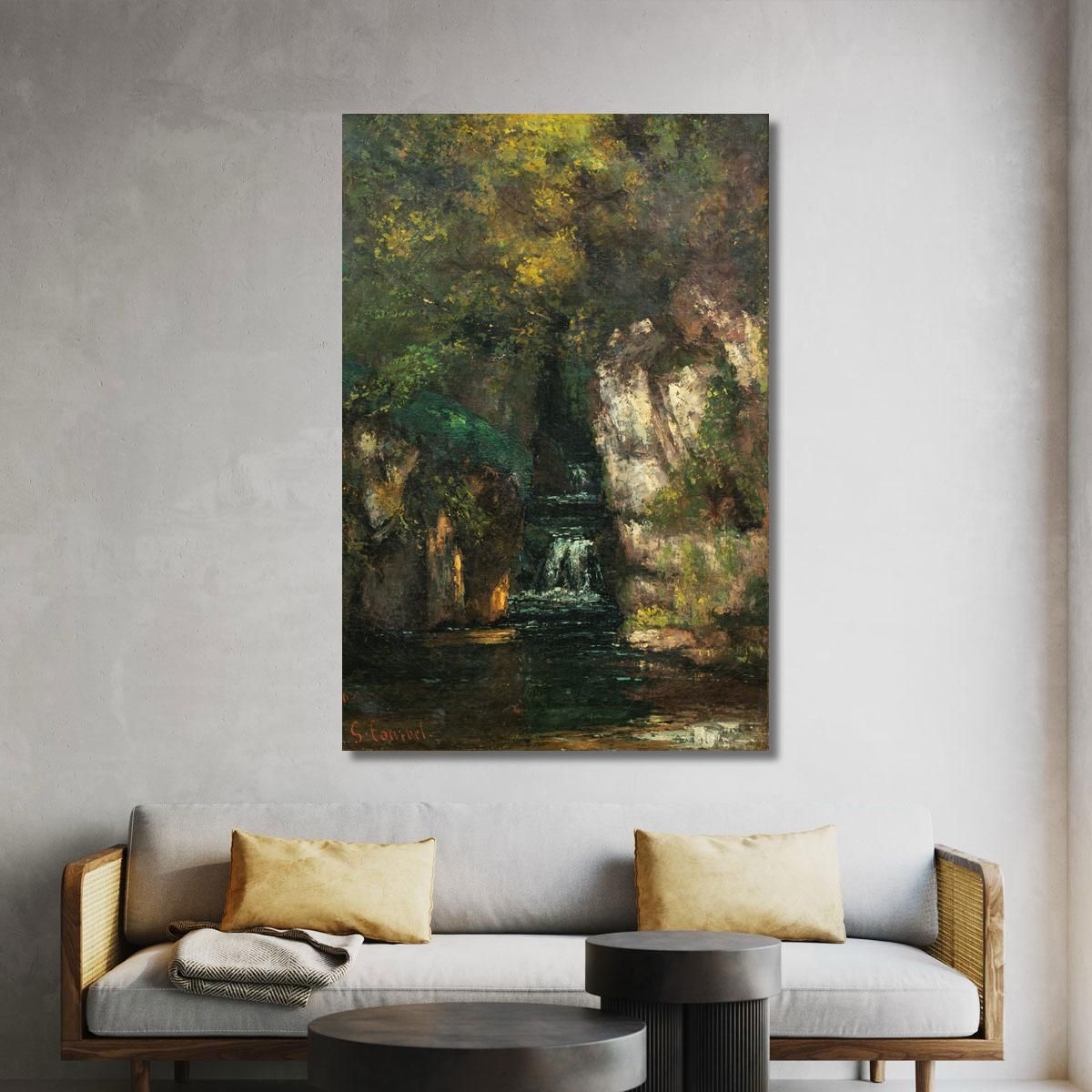 Una Cascata Vicino A Ornans Gustave Courbet cg30 quadro stampa su tela
